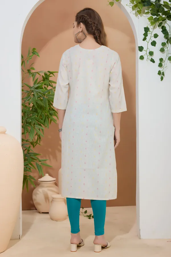 Designer_Cotton_Jaquard_Long_Kurta_With_Peacock_Embroidery