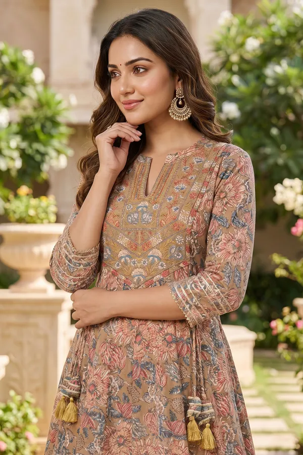 Earthy_Forthy_Brown_Pure_Cotton_Jaipuri_Print_Anarkali_Kurti_with_Embroidered_Yoke