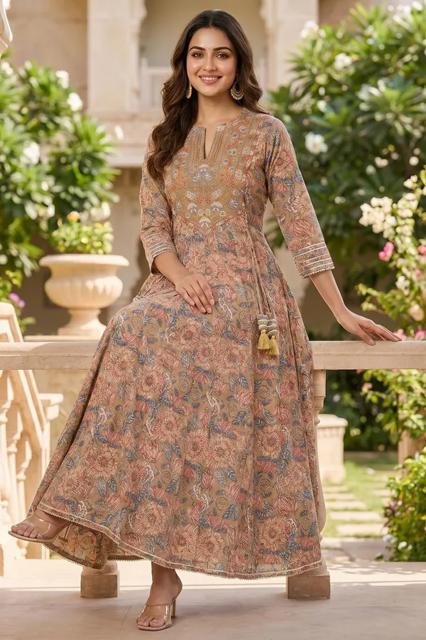 Earthy_Forthy_Brown_Pure_Cotton_Jaipuri_Print_Anarkali_Kurti_with_Embroidered_Yoke