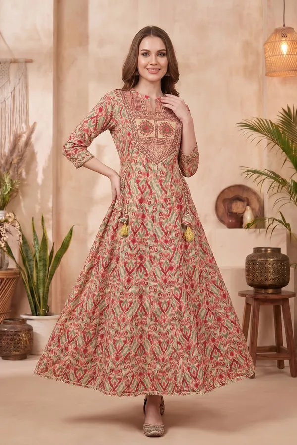 Elegant_Indigo_Blue_Jaipuri_Print_Cotton_Blend_Short_Kurti_with_Band_Collar