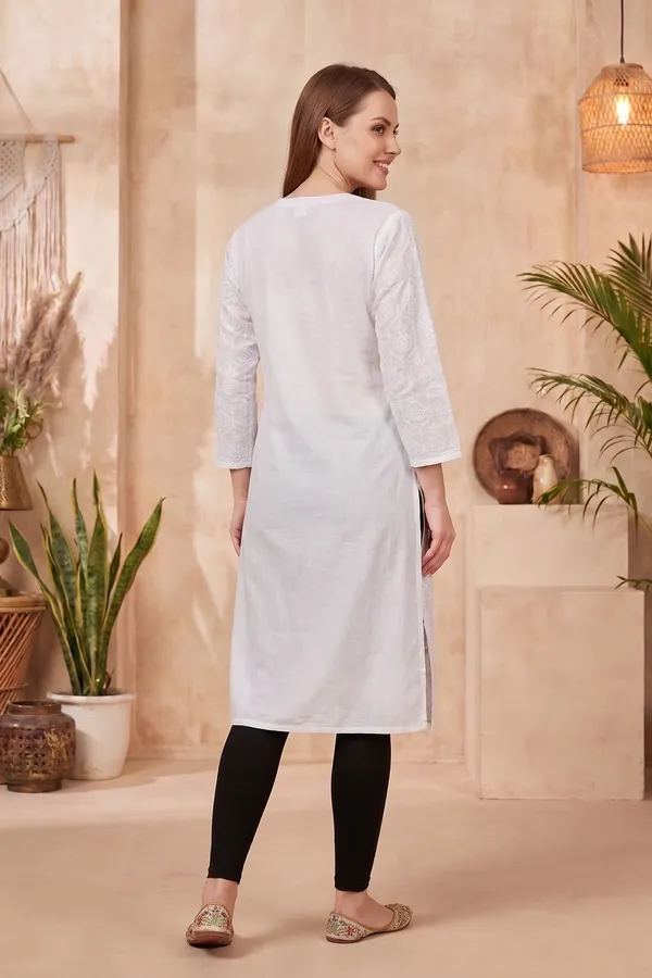 Elegant_Phirozi_Cotton_Long_Kurti_with_Intricate_Chikankari_Embroidery