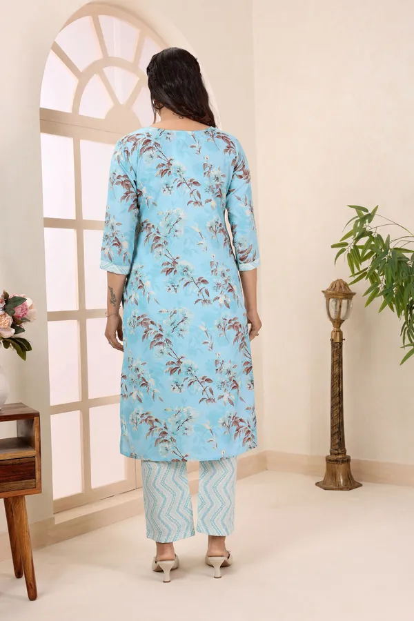 Shy_In_Sky_Round_Neck_Kurti_Pant_Suit_For_Women