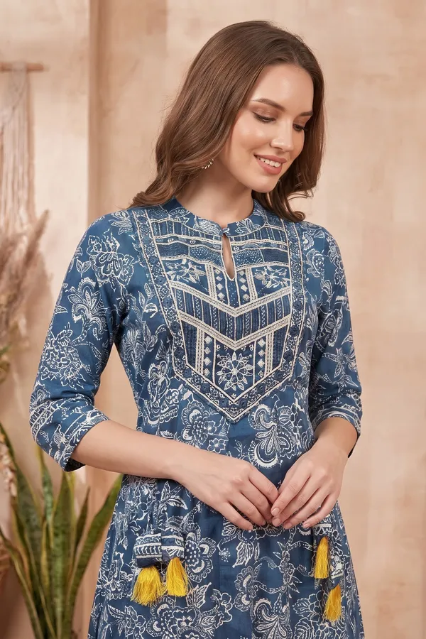 Graceful_Beige_Ikat_Inspired_Anarkali_Kurti_with_Embroidered_Yoke_Coral_Motifs_Tassel_Details