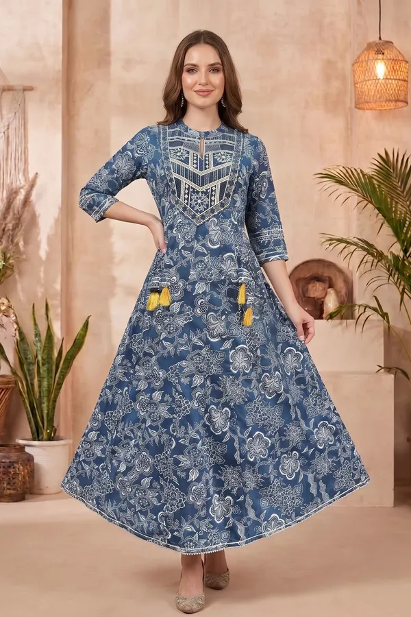 Graceful_Beige_Ikat_Inspired_Anarkali_Kurti_with_Embroidered_Yoke_Coral_Motifs_Tassel_Details