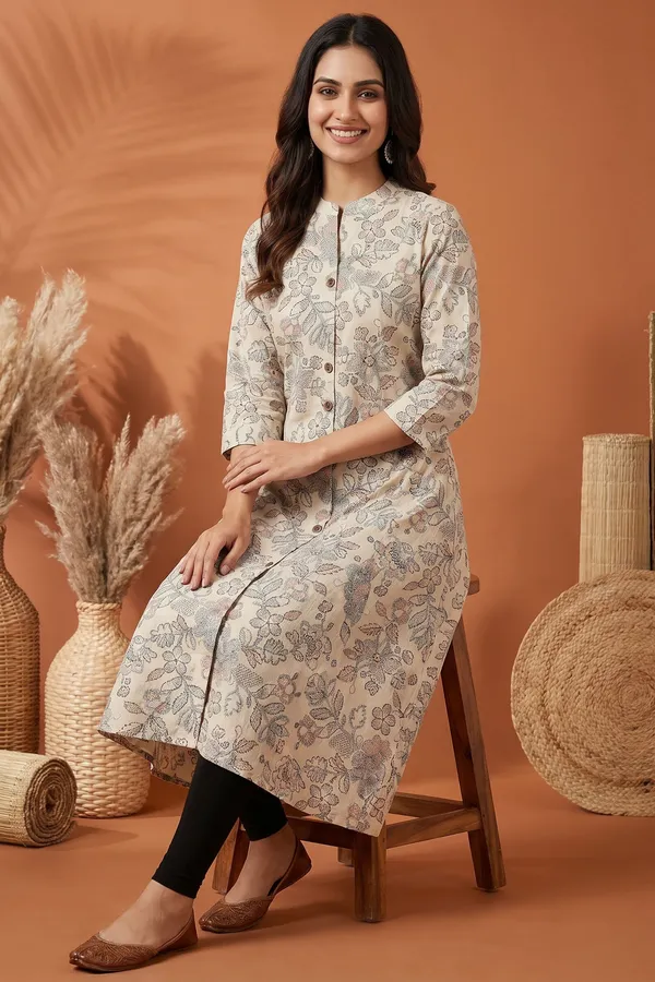 Graceful_Blissful_Cream_Cotton_A_Line_Princess_Cut_Kurta