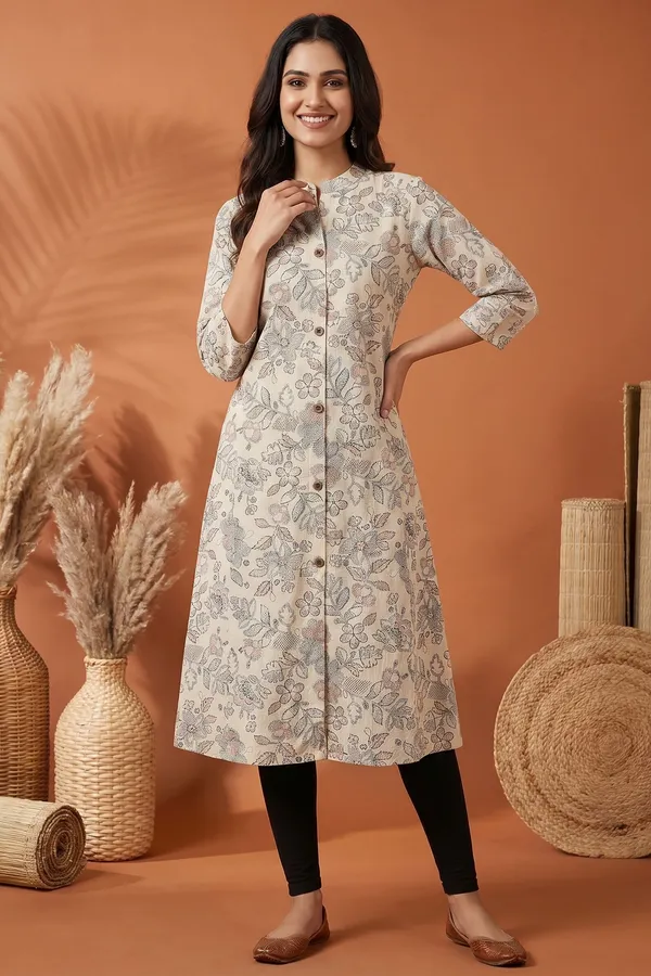 Graceful_Blissful_Cream_Cotton_A_Line_Princess_Cut_Kurta