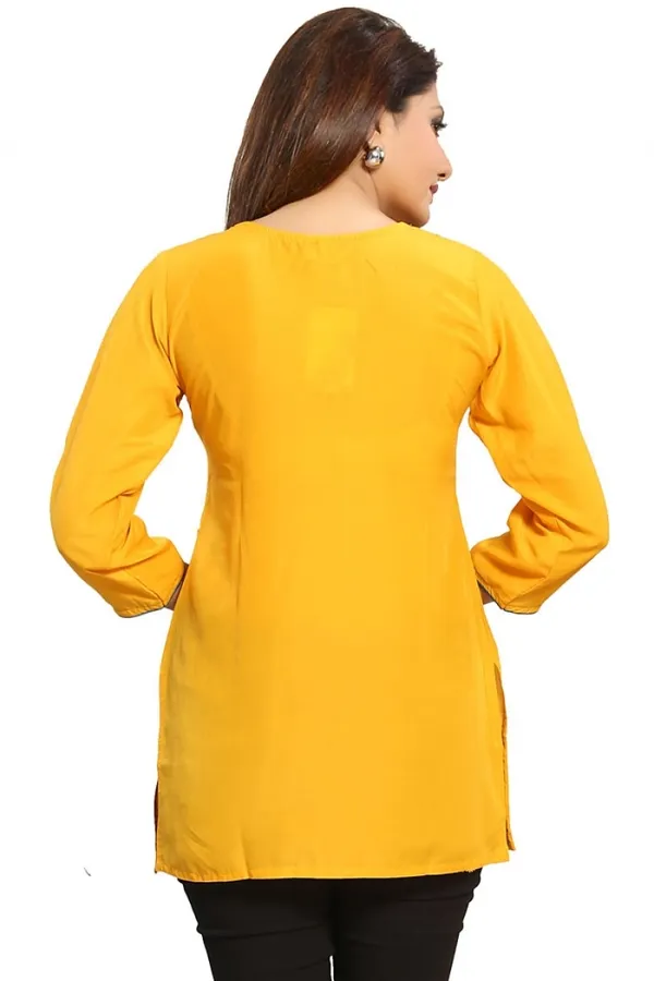 Snazzy_Scintillating_Mustard_Yellow_Designer_Tunic_Top
