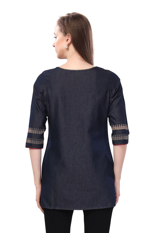 Denim_Delight_Short_Tunic_Featuring_Color_Wash_Print_and_Thread_Work