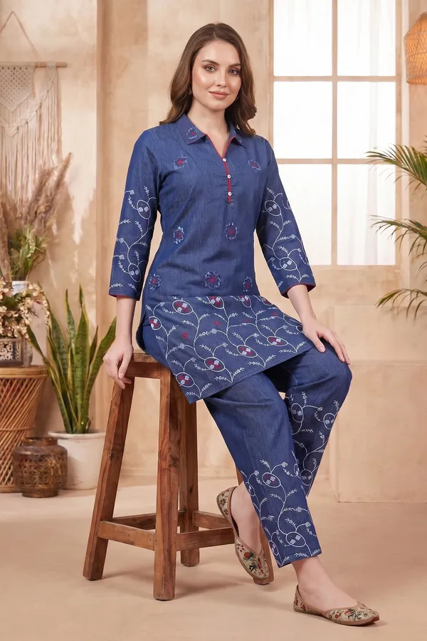 Imperial_Indigo_Denim_Co_Ord_Set_with_Floral_Garden_Thread_Embroidery