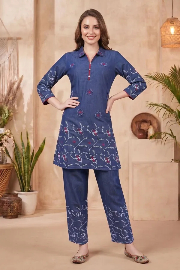Imperial_Indigo_Denim_Co_Ord_Set_with_Floral_Garden_Thread_Embroidery