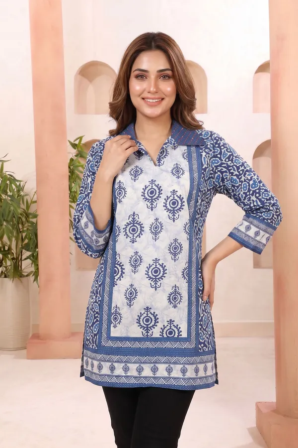 Indigo_Paisley_Cotton_Short_Kurti_with_Thread_Work_Shirt_Collar