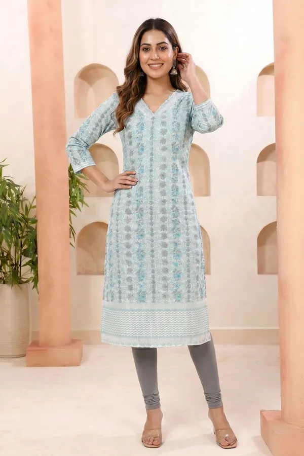 Womens_Blue_Chikankari_Embroidered_Straight_Kurti_with_Lining