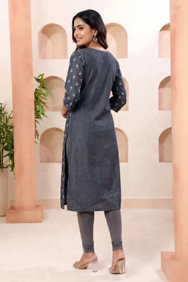 Womens_Long_Denim_Kurti_with_Floral_Discharge_Print