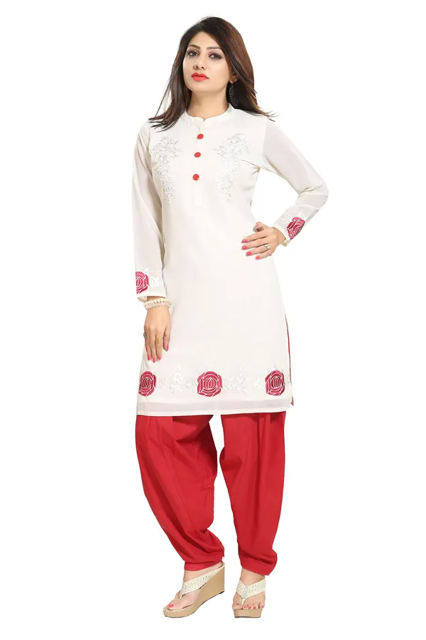 Alluring_Off_White_Fine_Georgette_Short_Tunic_with_Machine