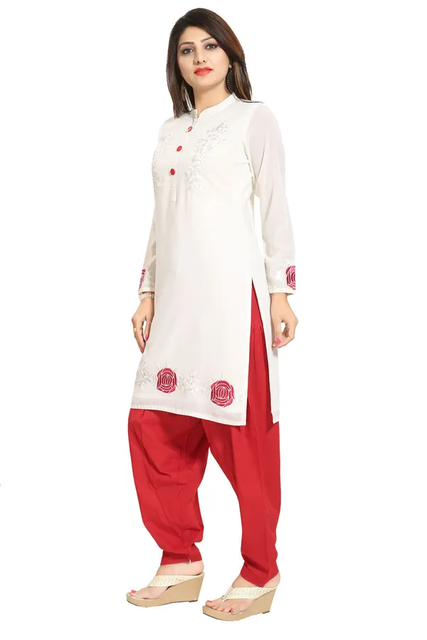 Alluring_Off_White_Fine_Georgette_Short_Tunic_with_Machine