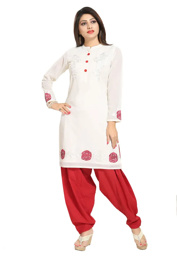 Alluring_Off_White_Fine_Georgette_Short_Tunic_with_Machine