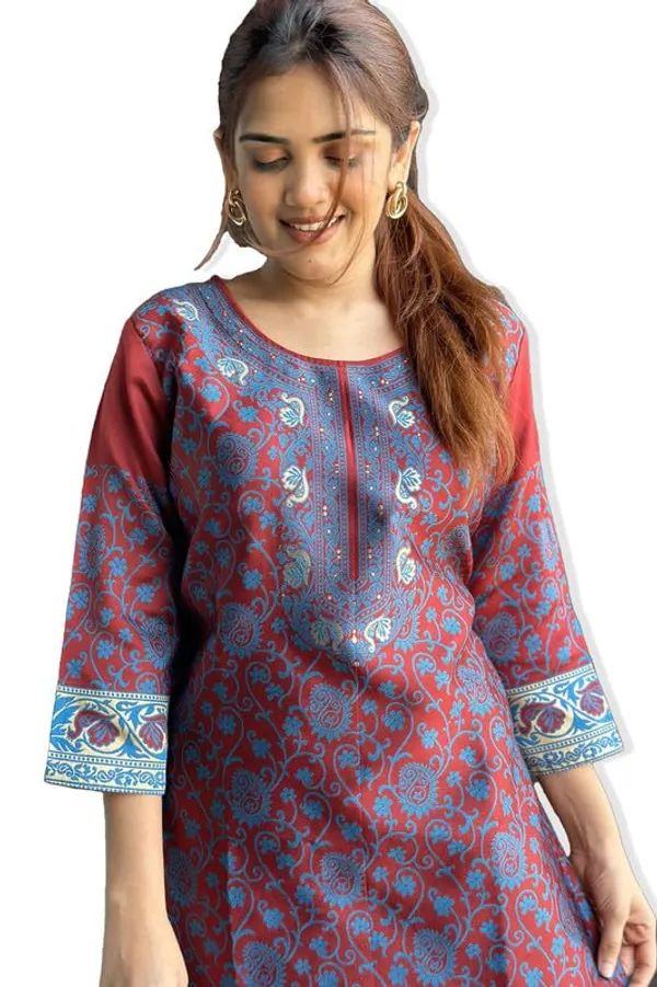 Golden_Threads:_Celebrating_Festivities_In_Banarasi_Jacquard_Kurti_Tunic_For_Women_And_Girls_|_Kurti_Tops_|_Short_Kurti_|_Short_Kurti_For_Women_|_Short_Kurti_For_Girls