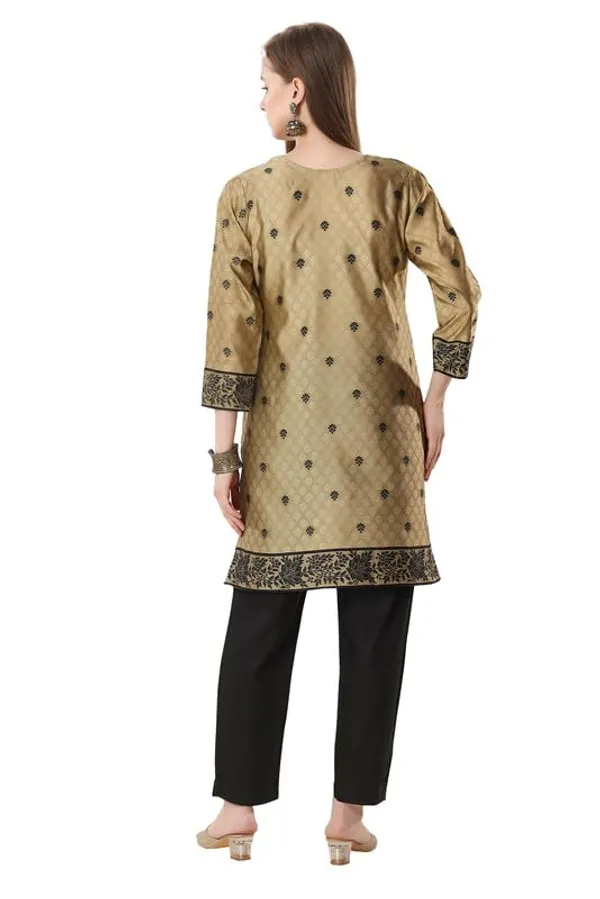Golden_Threads:_Celebrating_Festivities_In_Banarasi_Jacquard_Kurti_Tunic_For_Women_And_Girls_|_Kurti_Tops_|_Short_Kurti_|_Short_Kurti_For_Women_|_Short_Kurti_For_Girls