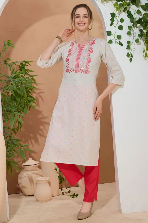 Designer_Cotton_Jaquard_Long_Kurta_With_Embroidery_for_Women
