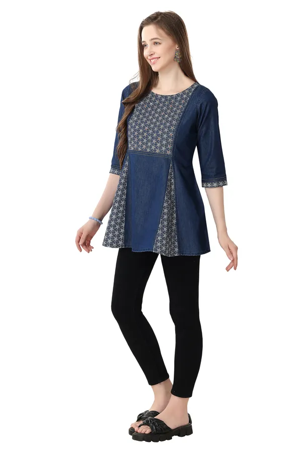 Chic_Blue_Denim_Frock_Tunic_with_Intricate_Thread_Work