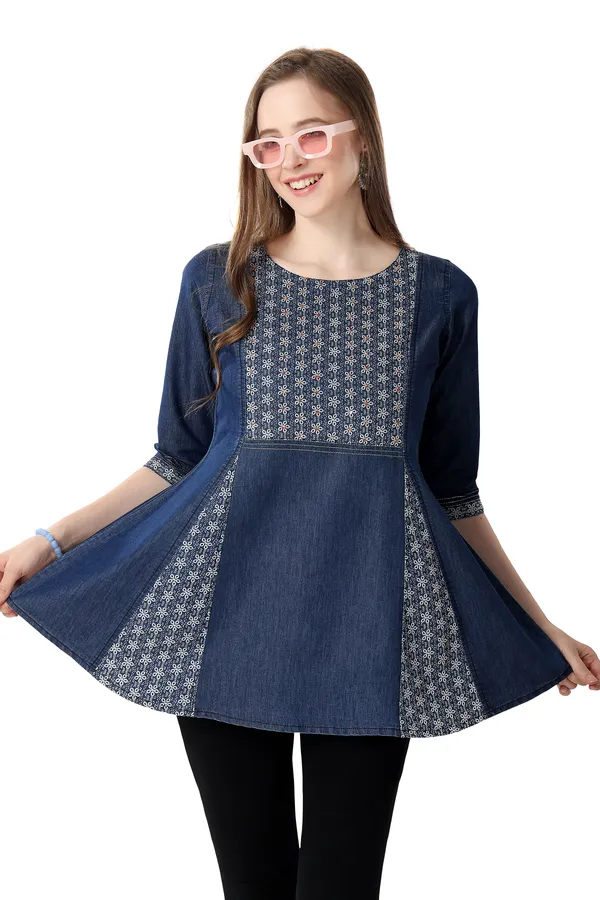 Chic_Blue_Denim_Frock_Tunic_with_Intricate_Thread_Work