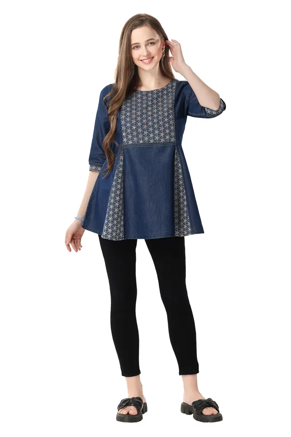Chic_Blue_Denim_Frock_Tunic_with_Intricate_Thread_Work