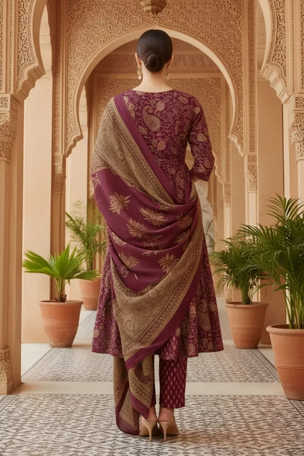 Wine_Jaipuri_Print_Cotton_Flared_3_Piece_Suit_Set_with_Dupatta_for_Women