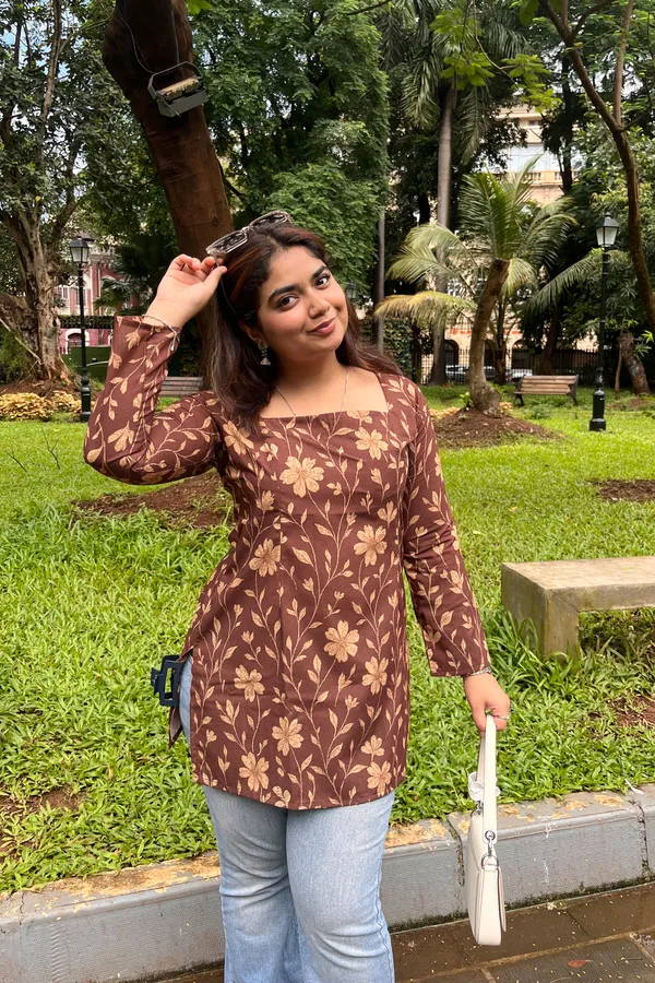 Brown_Jaipuri_Print_Kurti_With_Long_Sleeves