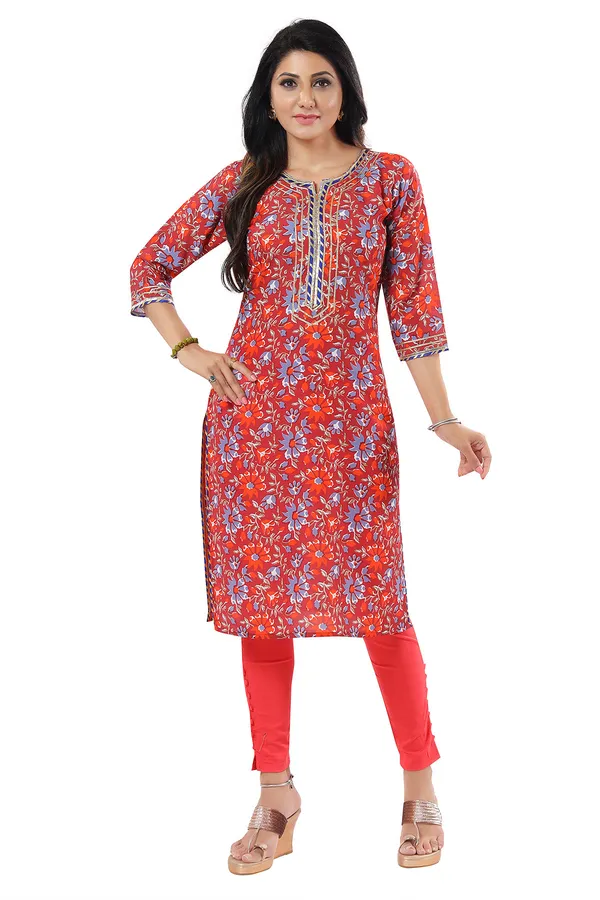 Maroon_Women_Printed_Long_Kurti_Tunic_with_Gota_Laces_and_Piping