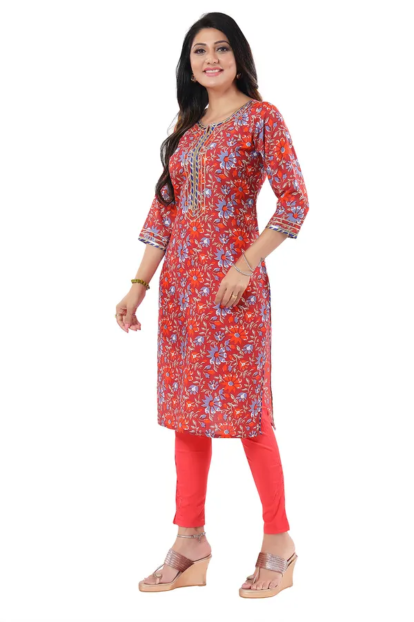 Maroon_Women_Printed_Long_Kurti_Tunic_with_Gota_Laces_and_Piping