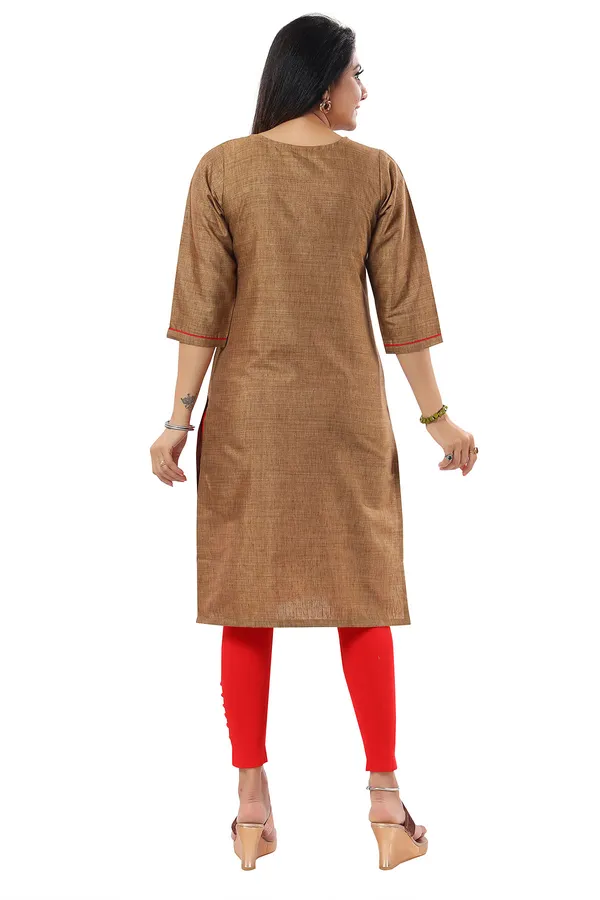 BEAUTIFUL_BROWN_CASUAL_COTTON_LADIES_KURTI_WITH_EMBROIDERY