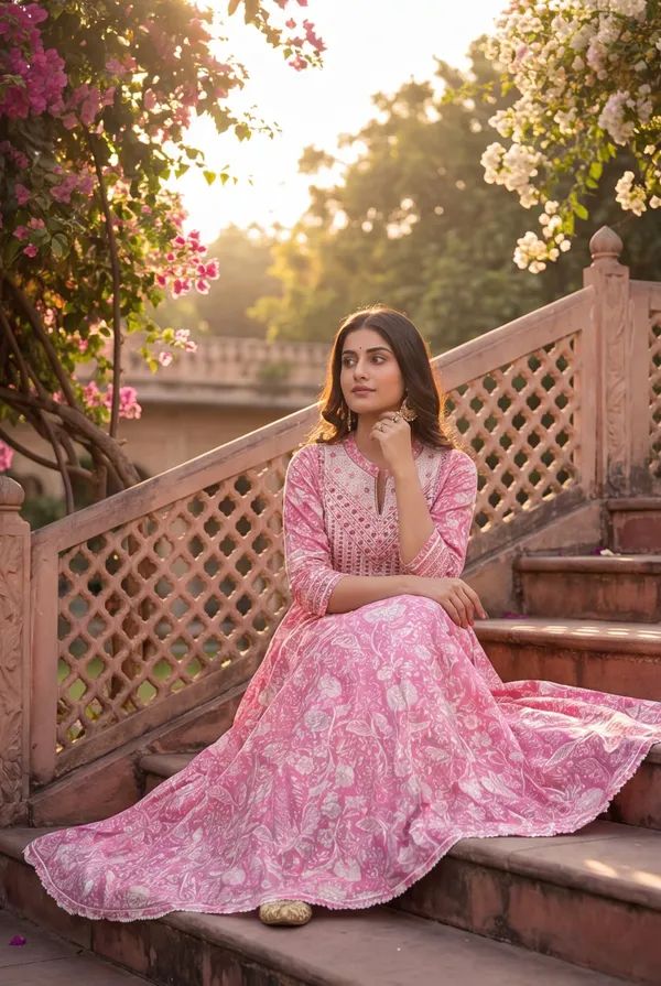 Rosy_Radiance_Pure_Cotton_Jaipuri_Print_Long_Anarkali_Kurti_for_Women