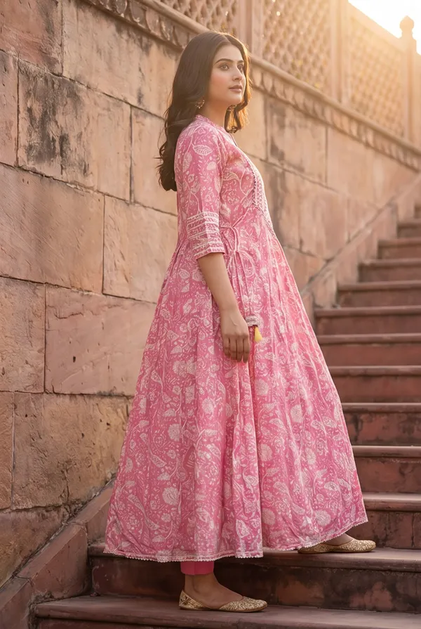 Rosy_Radiance_Pure_Cotton_Jaipuri_Print_Long_Anarkali_Kurti_for_Women