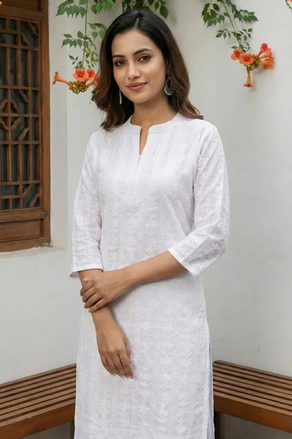 White_Pure_Cotton_Chikankari_Long_Kurti_for_Women