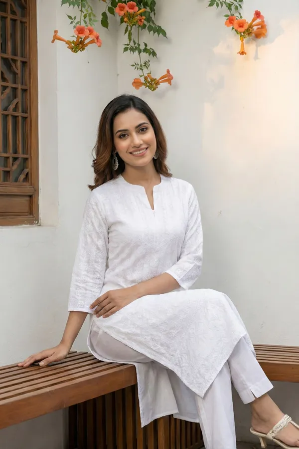 White_Pure_Cotton_Chikankari_Long_Kurti_for_Women