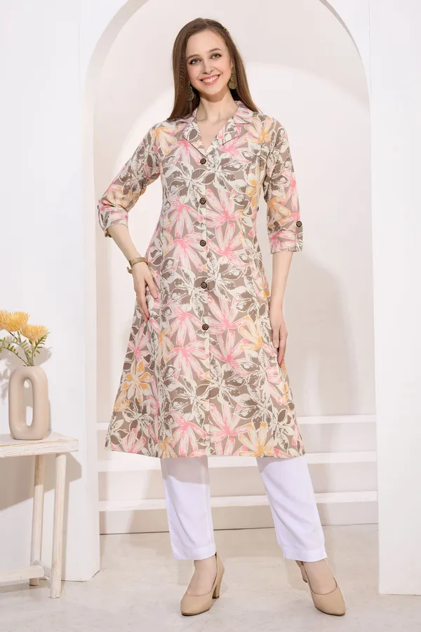 Gray_Linen_Cotton_Princess_Cut_Long_Kurta_For_Women
