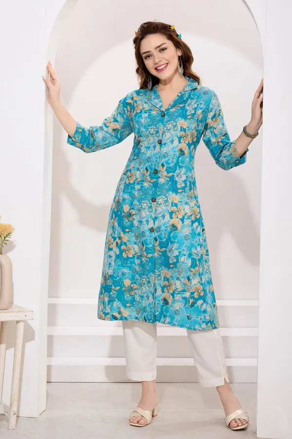 Phirozi_Linen_Cotton_Princess_Cut_Long_Kurta_For_Women