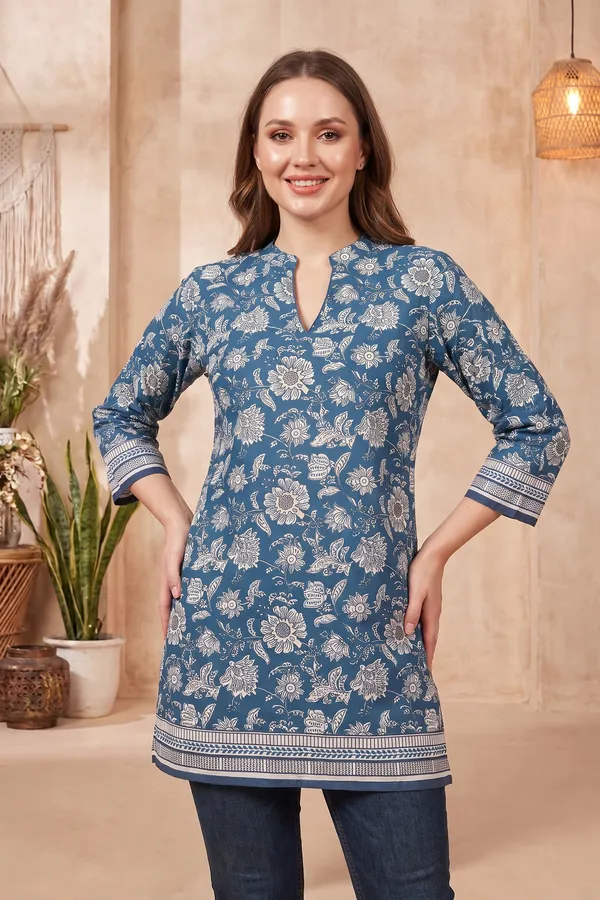 Pretty_Pink_Paisley_Printed_Short_Kurti_with_Red_Floral_Borders