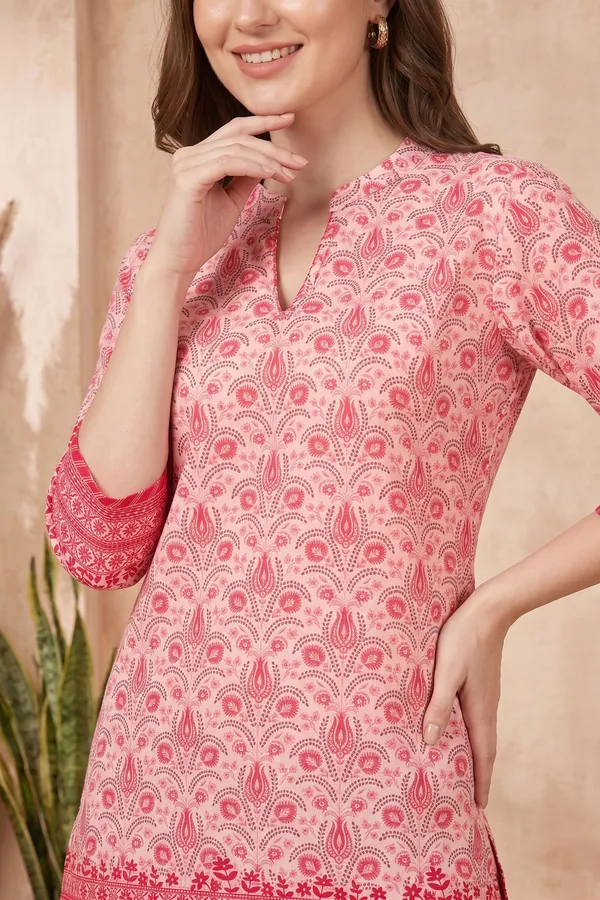 Pretty_Pink_Paisley_Printed_Short_Kurti_with_Red_Floral_Borders