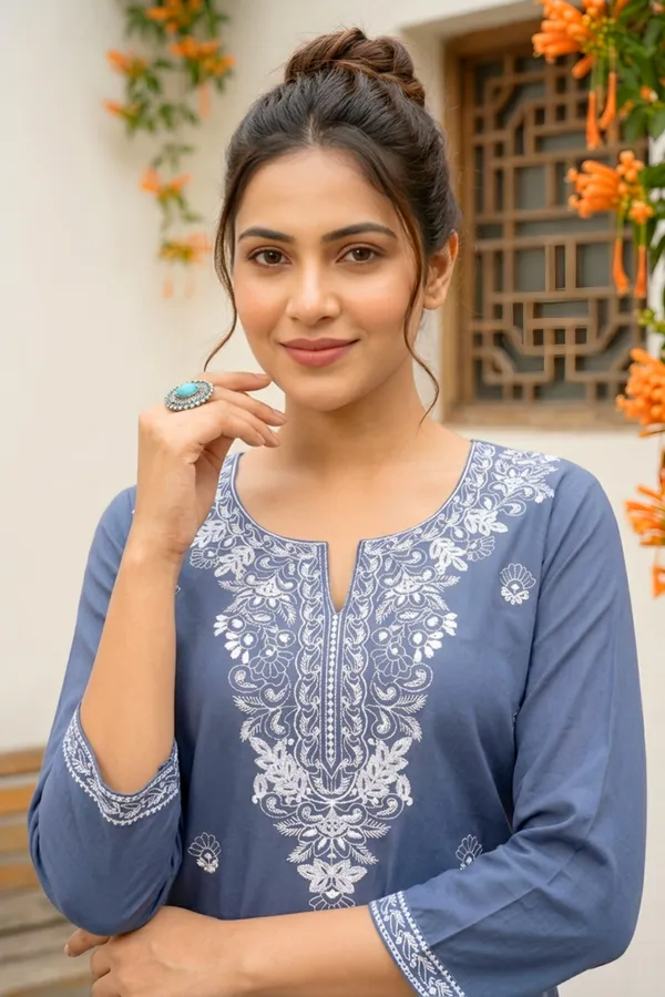 Gracious_Gray_Rayon_Short_Kurti_with_Chikankari_Embroidery