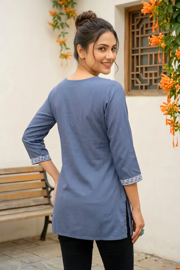 Gracious_Gray_Rayon_Short_Kurti_with_Chikankari_Embroidery