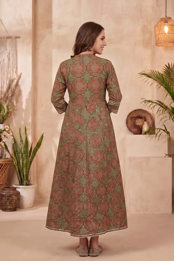 Rich_Maroon_Floral_Anarkali_Kurti_with_Printed_Yoke_Contrast_Detailing_Lace_Finish_and_Tassels