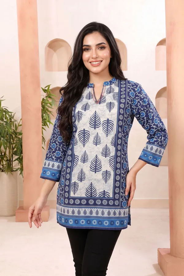 Royal_Blue_Womens_Tunic_with_Ban_Collar_Ethnic_Motif_Paisley_Print