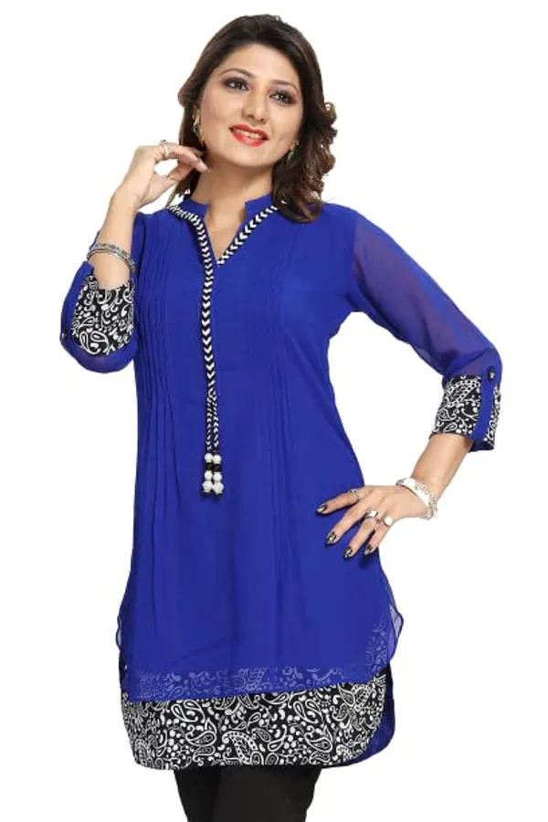 Women's_Short_Tunics_With_Neckline_Embroidery_|_Kurti_Tops_|_Short_Kurti_|_Short_Kurti_For_Women_|_Short_Kurti_For_Girls