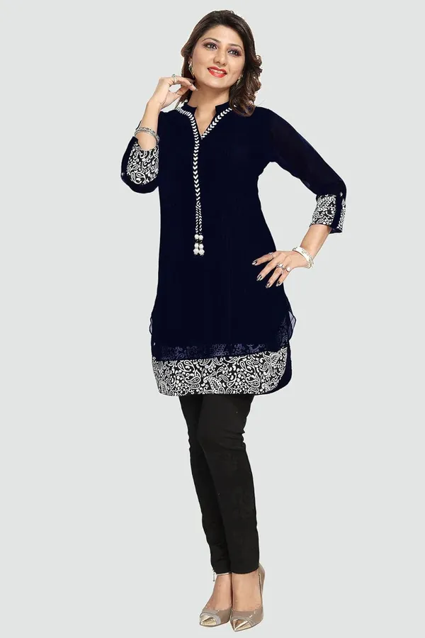 Women's_Short_Tunics_With_Neckline_Embroidery_|_Kurti_Tops_|_Short_Kurti_|_Short_Kurti_For_Women_|_Short_Kurti_For_Girls