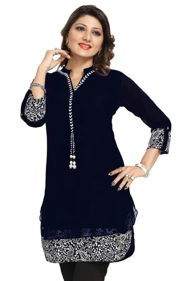 Women's_Short_Tunics_With_Neckline_Embroidery_|_Kurti_Tops_|_Short_Kurti_|_Short_Kurti_For_Women_|_Short_Kurti_For_Girls