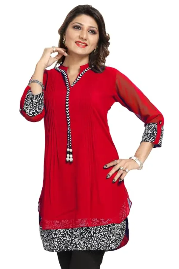 Women's_Short_Tunics_With_Neckline_Embroidery_|_Kurti_Tops_|_Short_Kurti_|_Short_Kurti_For_Women_|_Short_Kurti_For_Girls