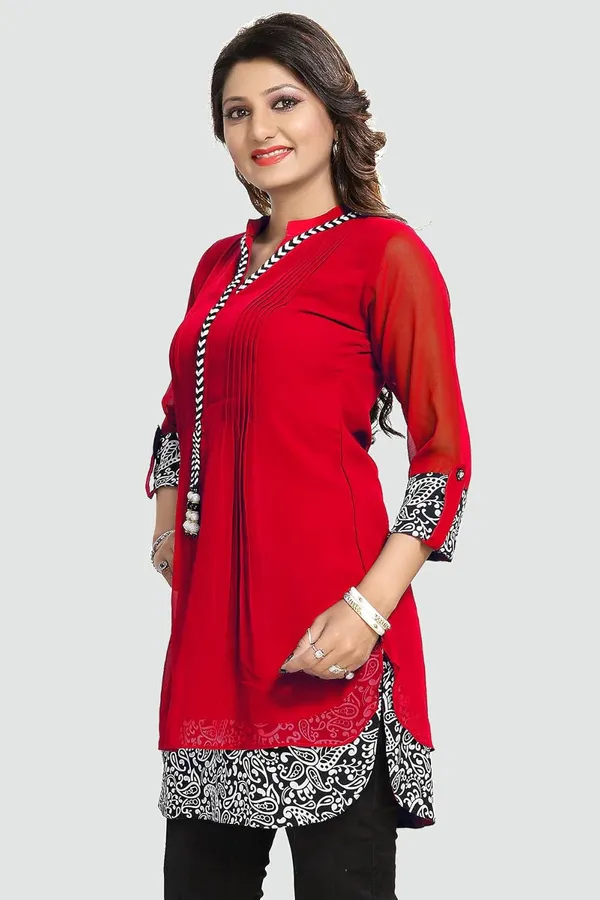 Women's_Short_Tunics_With_Neckline_Embroidery_|_Kurti_Tops_|_Short_Kurti_|_Short_Kurti_For_Women_|_Short_Kurti_For_Girls