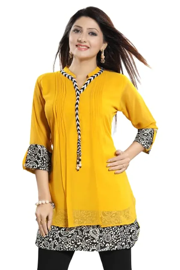 Women's_Short_Tunics_With_Neckline_Embroidery_|_Kurti_Tops_|_Short_Kurti_|_Short_Kurti_For_Women_|_Short_Kurti_For_Girls