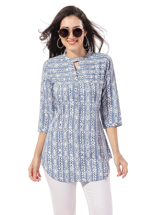 Pink_Poly_Crepe_Short_Tunic_Top_For_Everyday_Wear_|_|_Kurti_Tops_|_Short_Kurti_|_Short_Kurti_For_Women_|_Short_Kurti_For_Girls